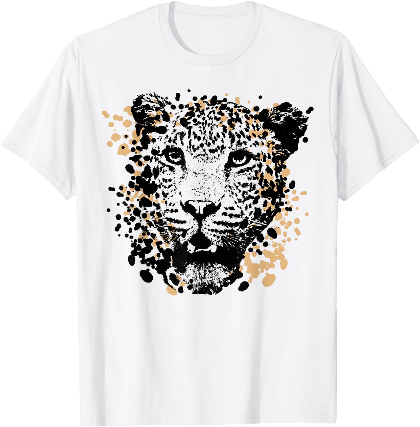 Vintage Splash Art Jaguar Animal T-Shirt - T-Shirt | White