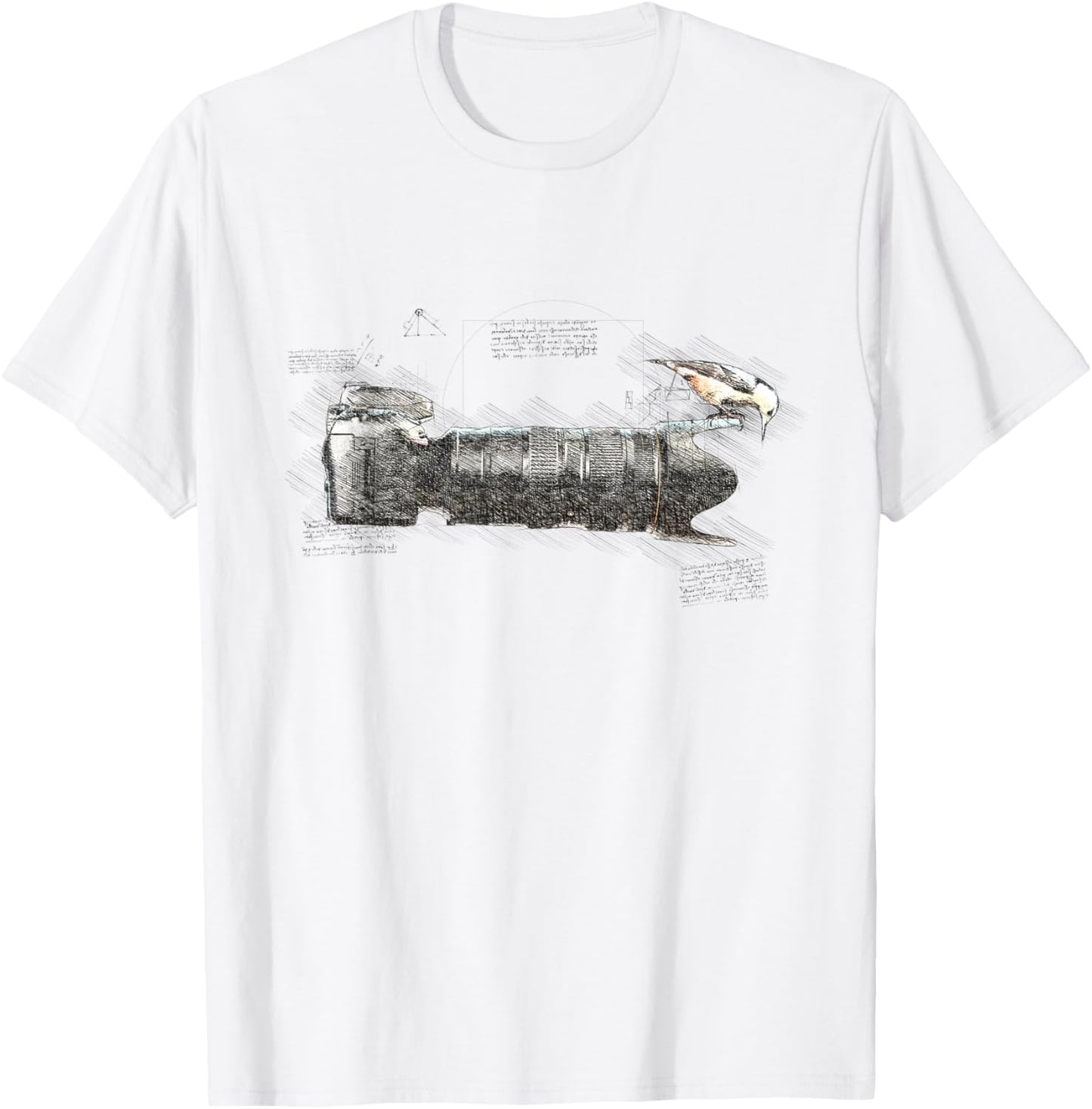 Bird on Long Lens Camera Photography Bird Photographer T-Shirt - T-Shirt | White