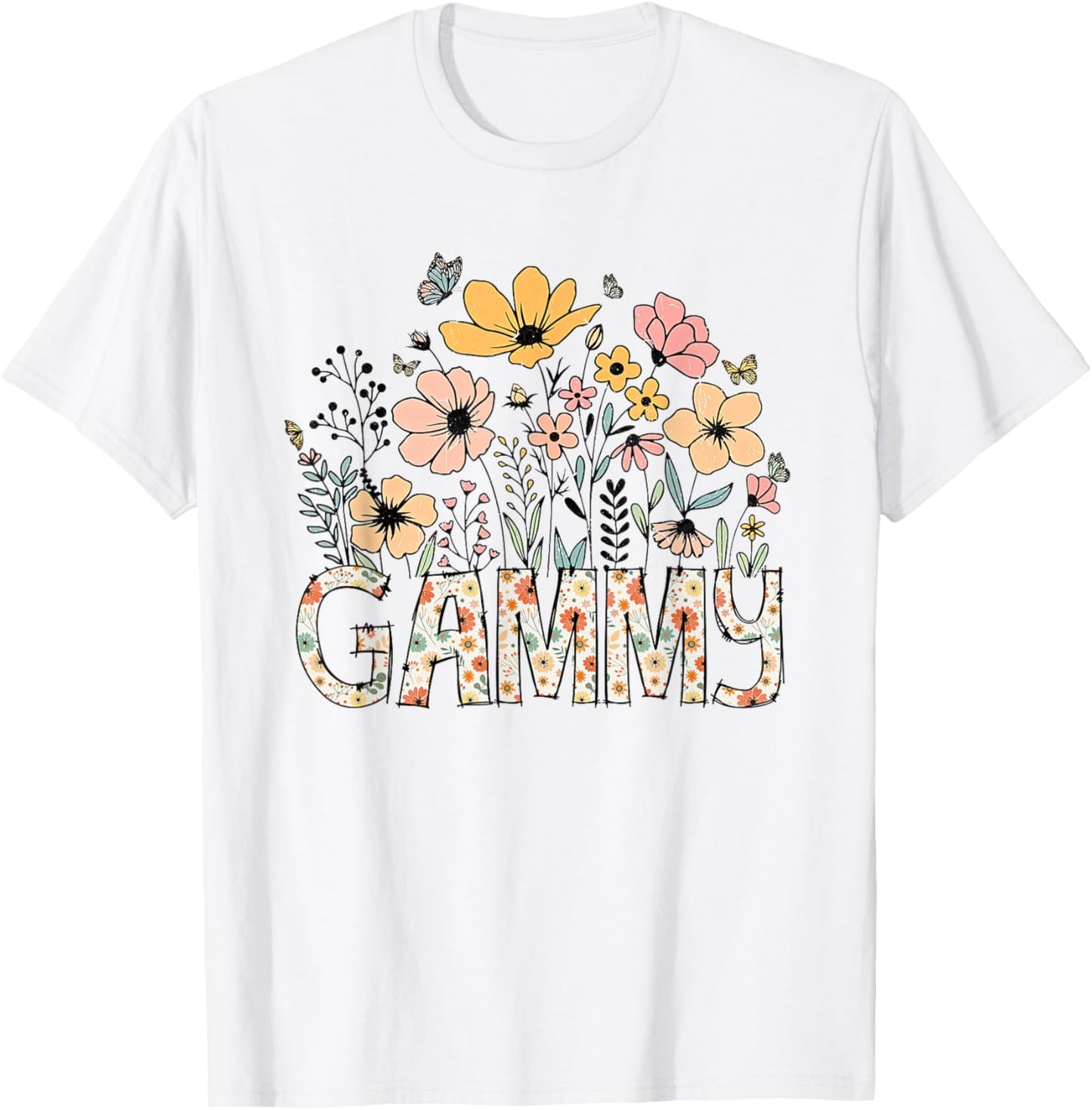 Gammy Wildflower Cute Floral Mother's Day For Grandma Women T-Shirt - T-Shirt | White
