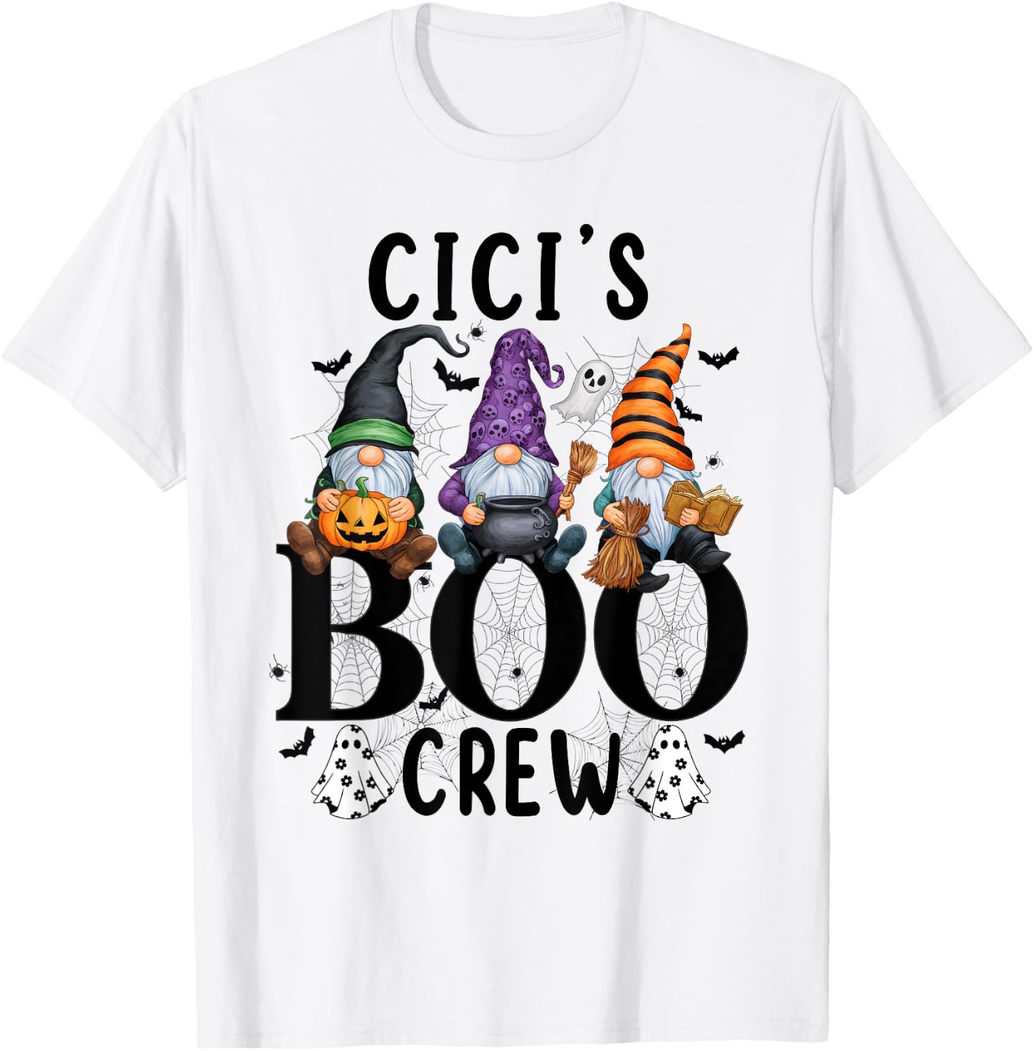 Gnome Cici's Boo Crew , Shirt for Grandma Mom T-Shirt - T-Shirt | White