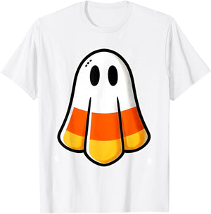 Funny Candy Corn Ghost Halloween Costume KIds Boys Girls T-Shirt - T-Shirt | White