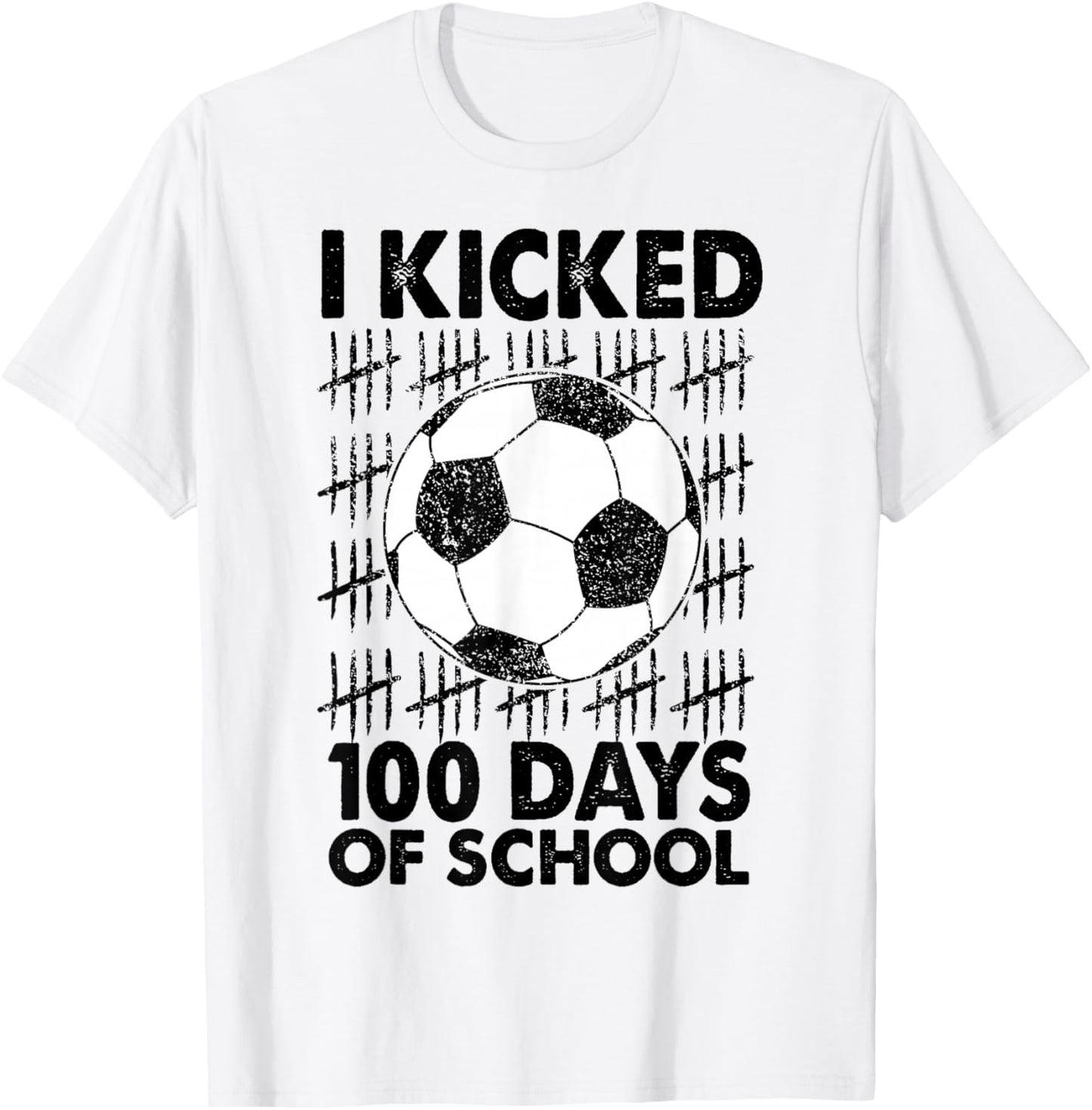 I Kicked 100 Days of School Soccer 100th Day Sport Kids Boys T-Shirt - T-Shirt | White
