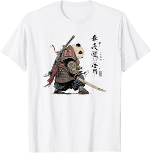 Panda Samurai T-Shirt - T-Shirt | White