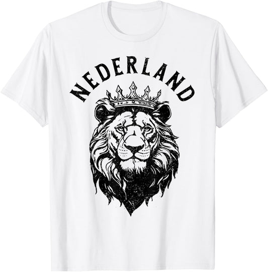 Nederland Netherlands Lion Dutch Holland Vintage Orange T-Shirt - T-Shirt | White