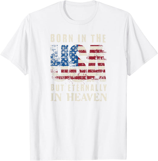 Born in the USA Christian USA Flag Men Women Patriot T-Shirt - T-Shirt | White