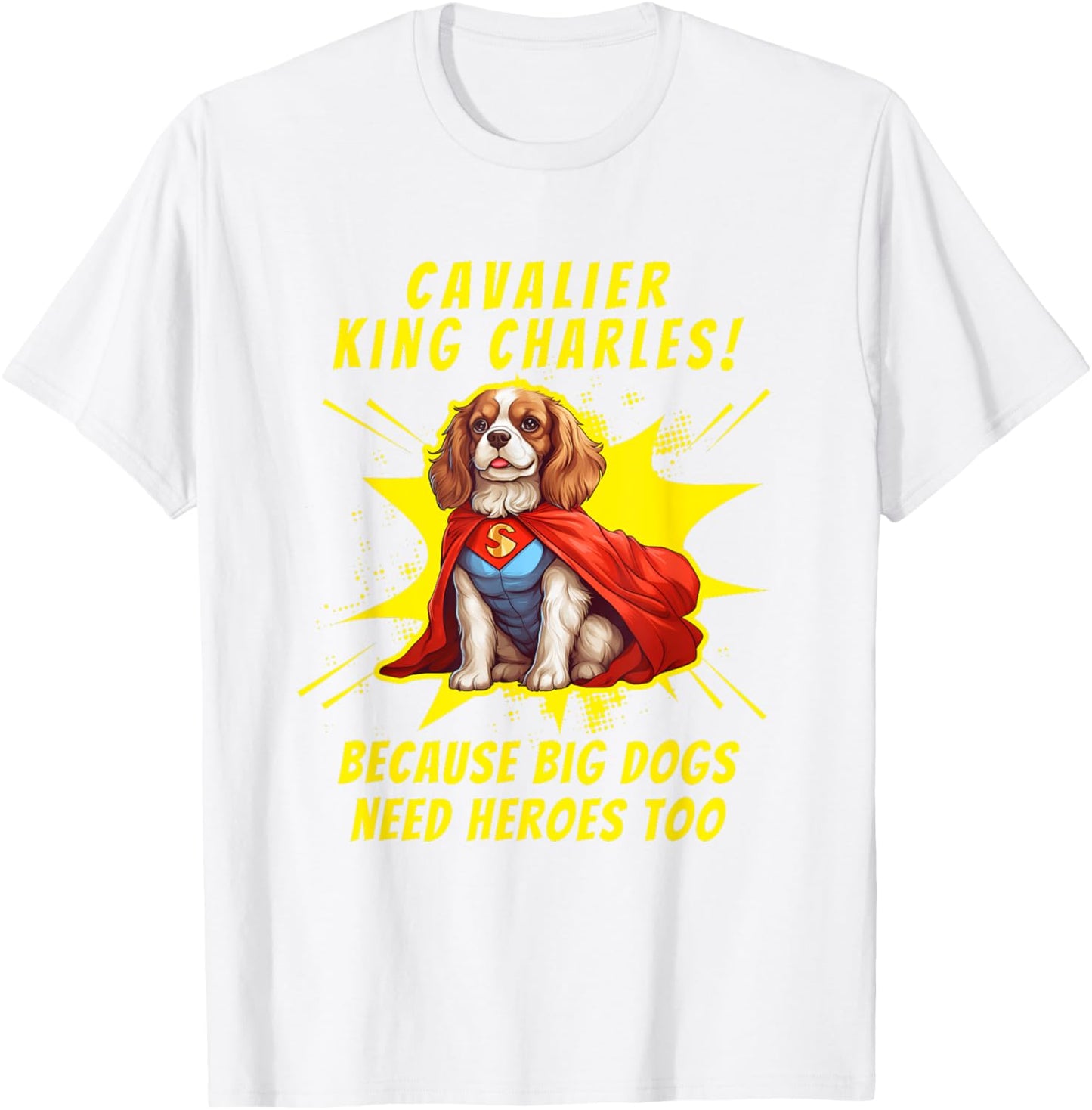 Superdog Cavalier King Charles Spaniel Dog T-Shirt - T-Shirt | White