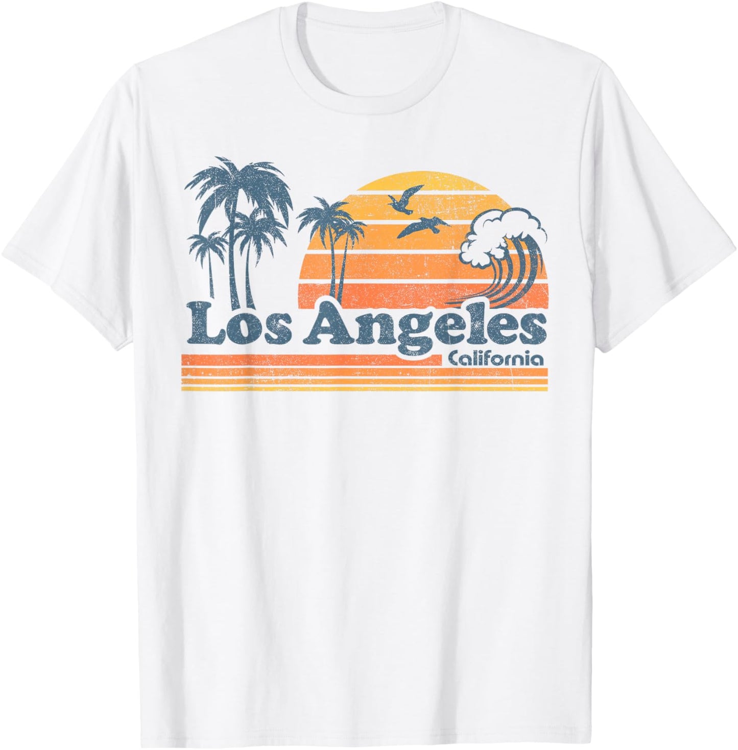 Los Angeles California Beach Vacation Cute Cali 70s Retro Men Women Girls Kids T-Shirt - T-Shirt | White
