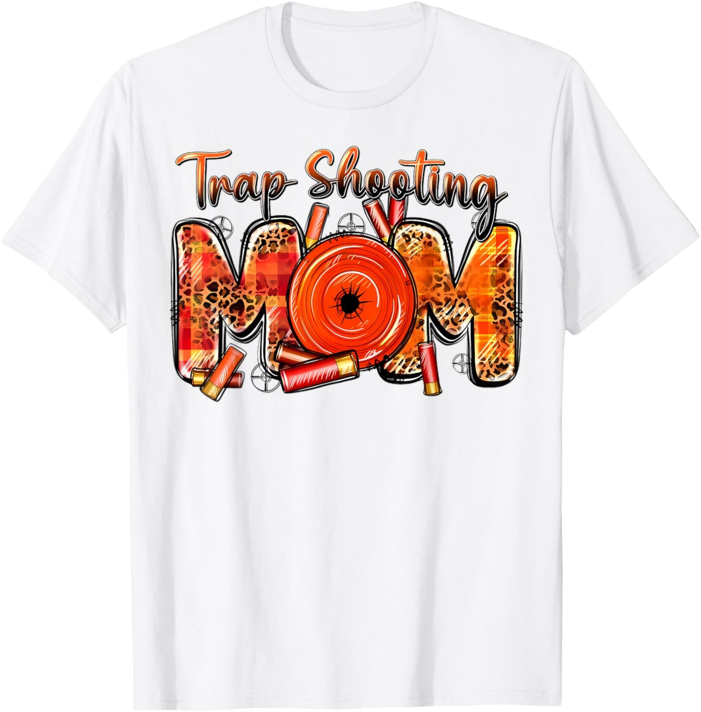 Trap Shooting Mom Western Leopard Mother's Day Hunting Gifts T-Shirt - T-Shirt | White