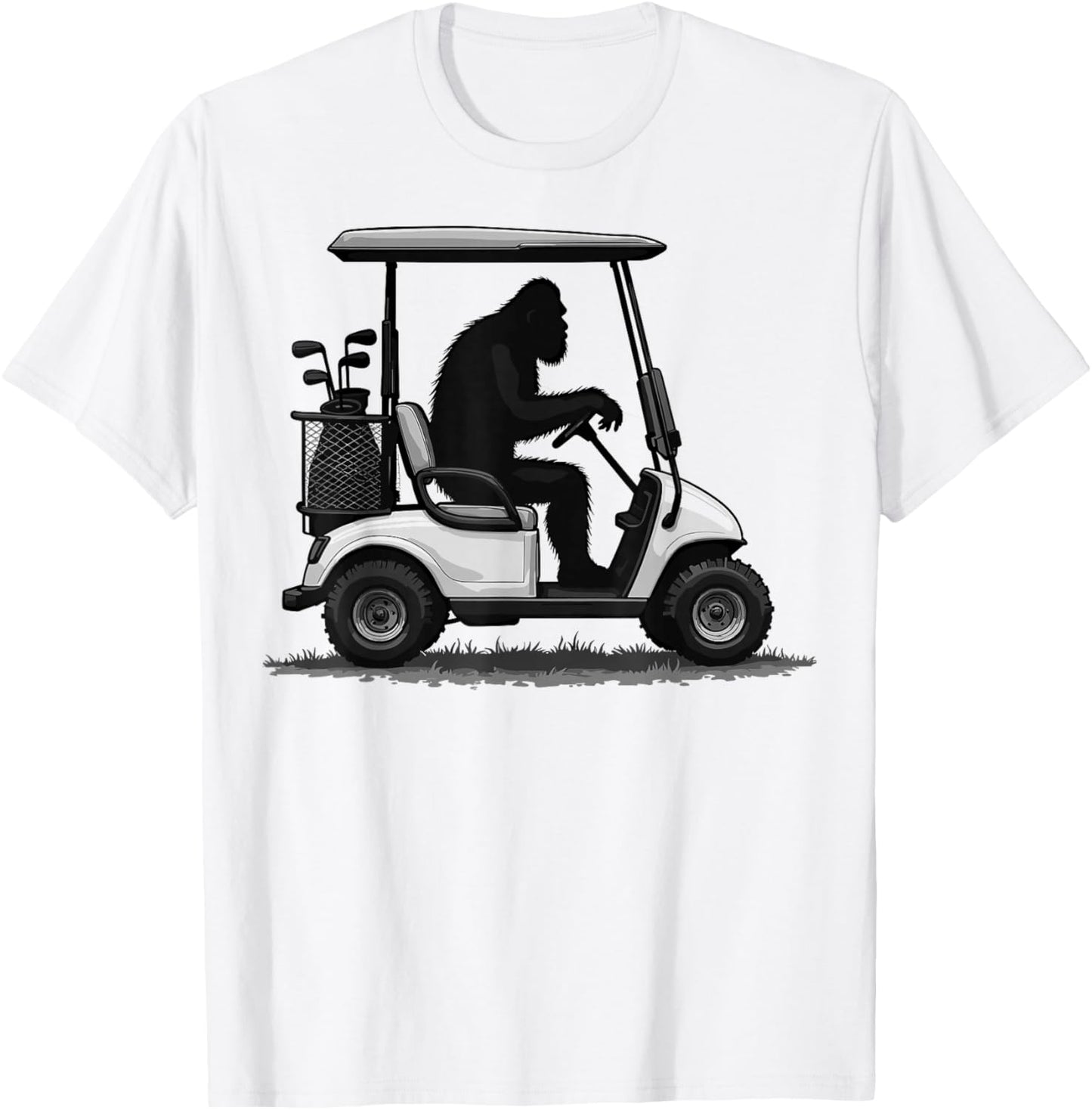 Golf Cart Sasquatch Players Golfer Golfing Golf Player T-Shirt - T-Shirt | White