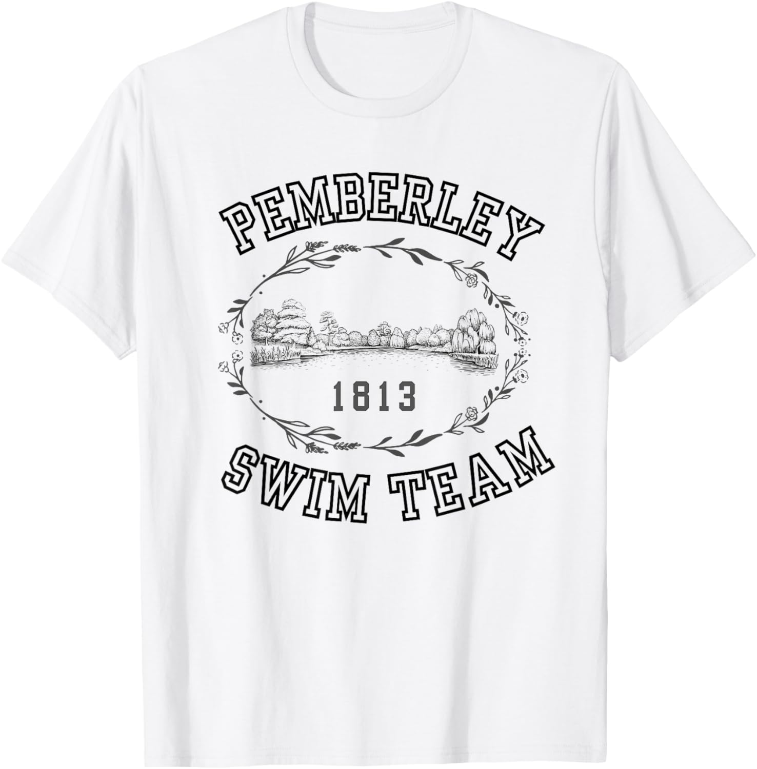 Jane Austen Funny Pemberley Swim Team T-Shirt - T-Shirt | White