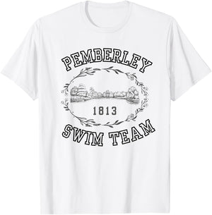 Jane Austen Funny Pemberley Swim Team T-Shirt - T-Shirt | White