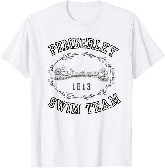 Jane Austen Funny Pemberley Swim Team T-Shirt - T-Shirt | White