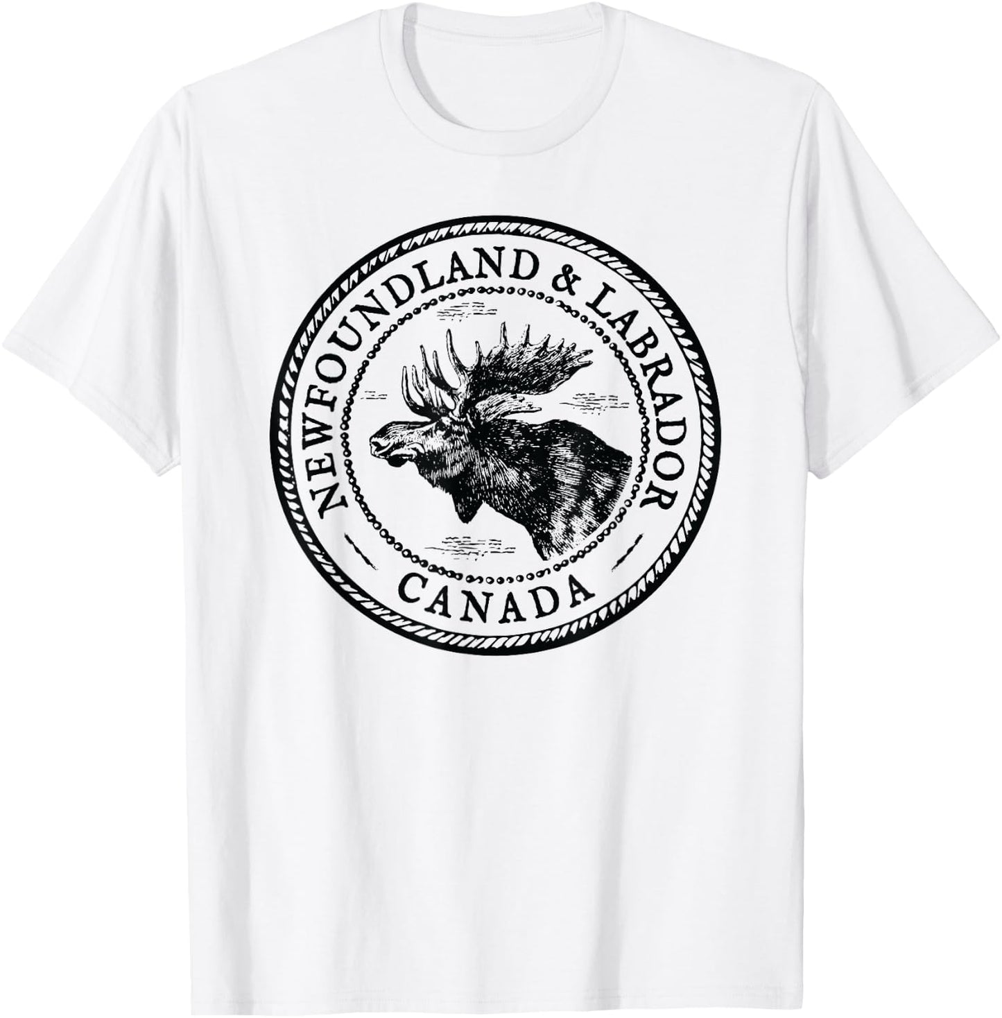 Moose Antlers Art Lovers Gift, Newfoundland & Labrador Moose T-Shirt - T-Shirt | White