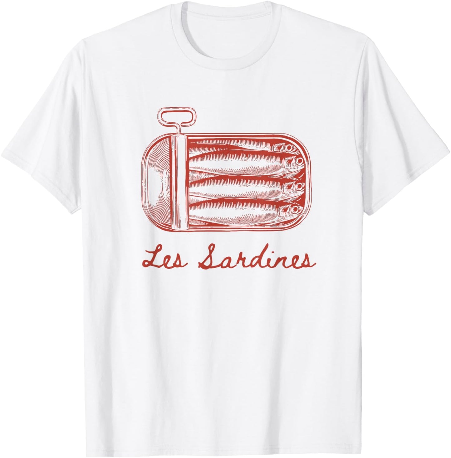 Les Sardines Fisherman Aesthetic Coastal Sardine Fish T-Shirt - T-Shirt | White