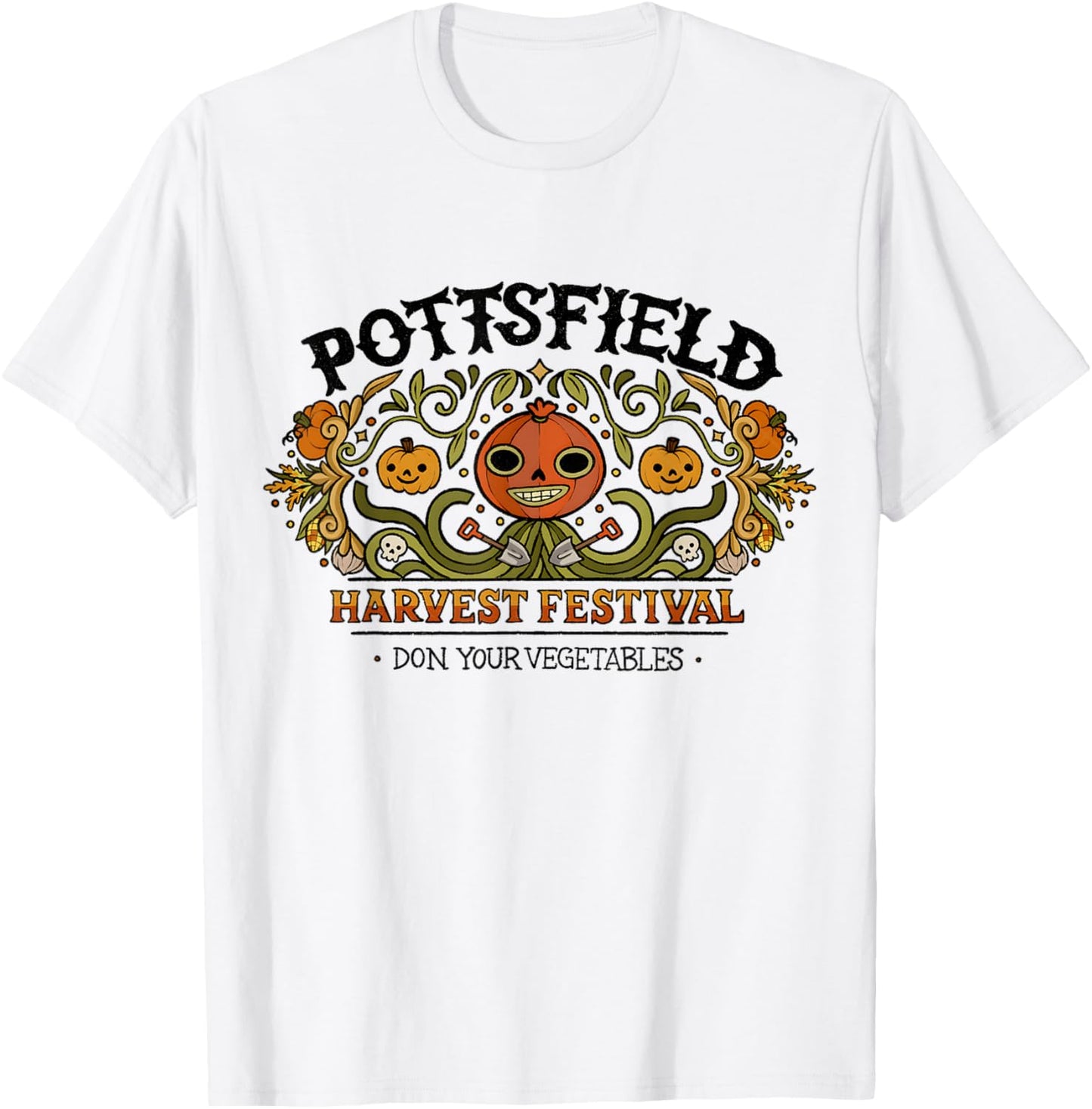 Spooky Pottsfield Harvest Festival Pumpkin Vibes Halloween T-Shirt - T-Shirt | White
