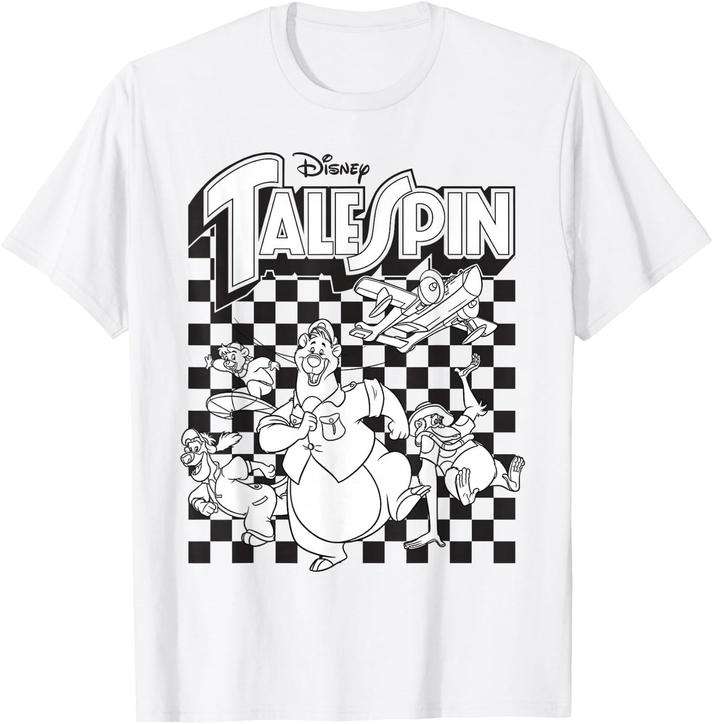 Talespin - Characters Checkered T-Shirt - T-Shirt | White