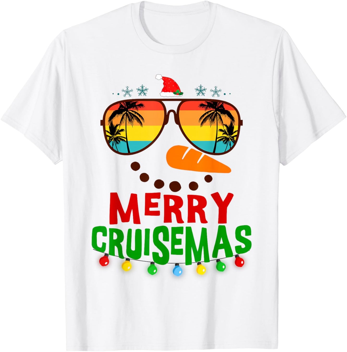 Merry Cruisemas 2025 Christmas Santa Snowman Cruise T-Shirt - T-Shirt | White