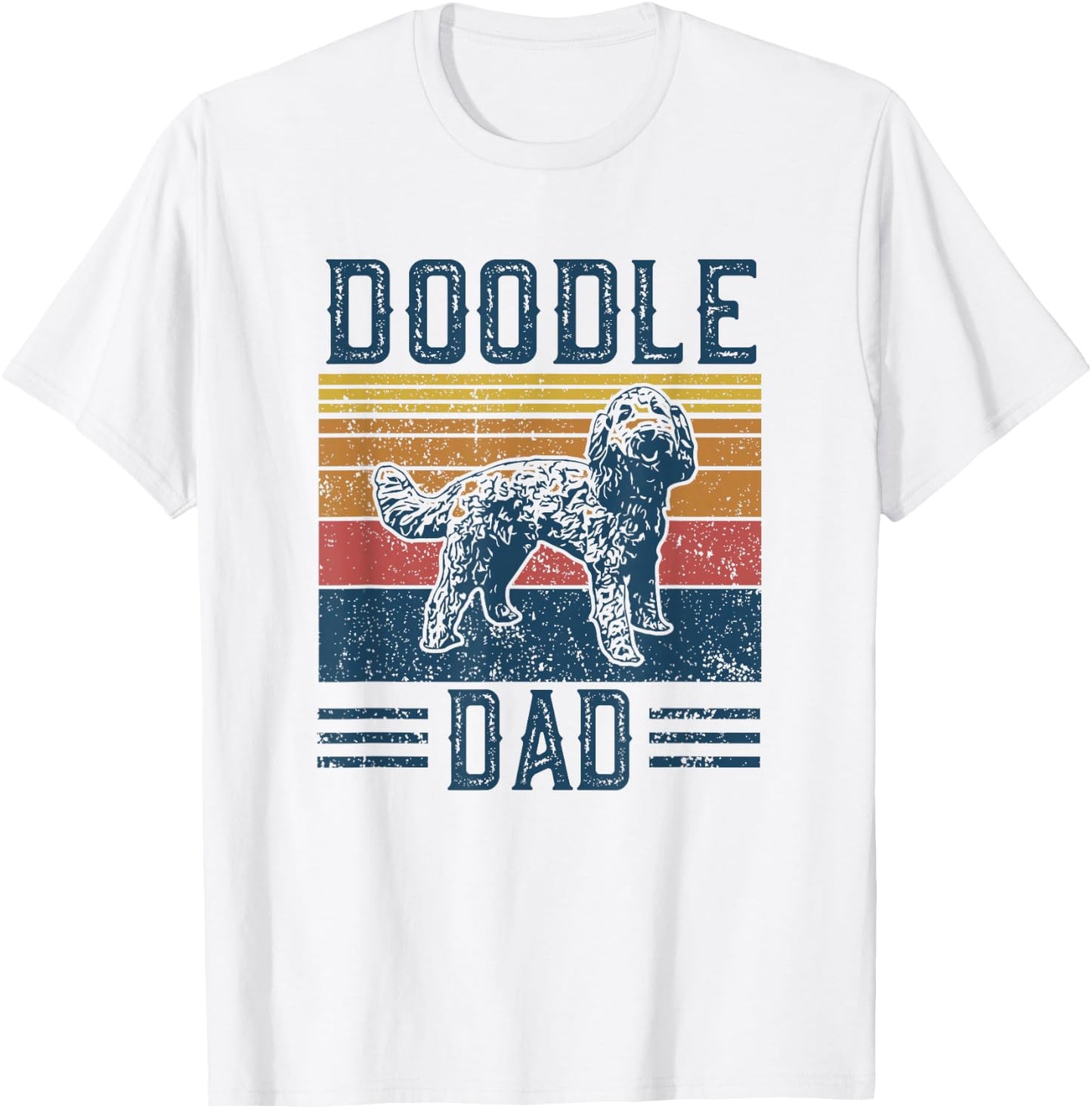 Funny Vintage Doodle Dad - Aussie Doodle & Goldendoodle T-Shirt - T-Shirt | White