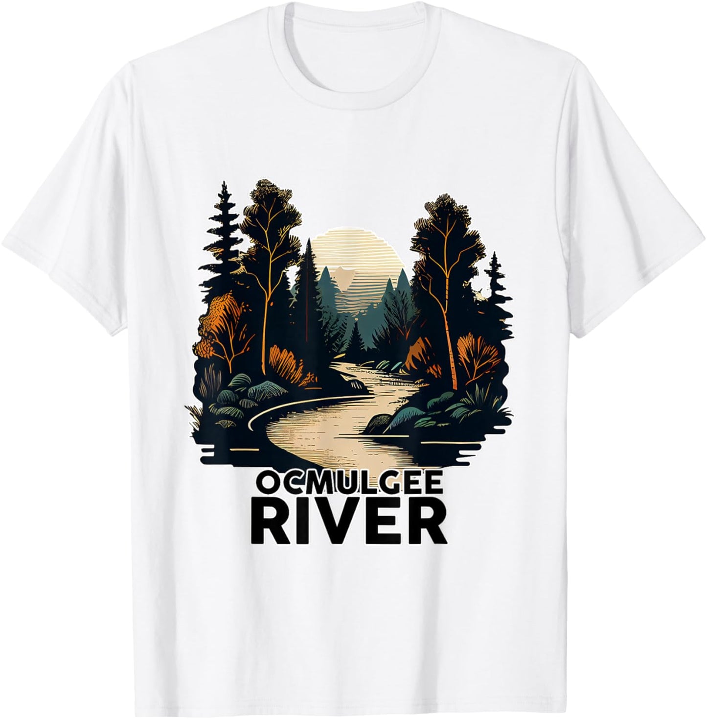 Ocmulgee River Retro Minimalist River Ocmulgee T-Shirt - T-Shirt | White
