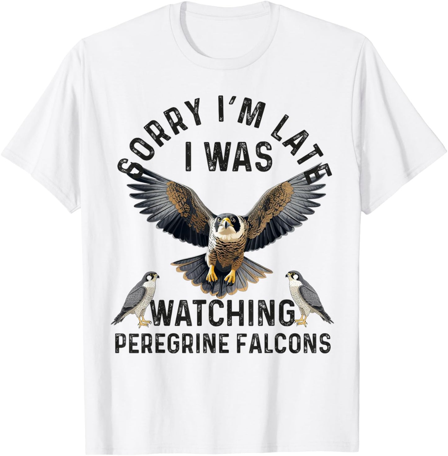 Peregrine Falcon Men Women Falconer Falconry BirdWatching T-Shirt - T-Shirt | White