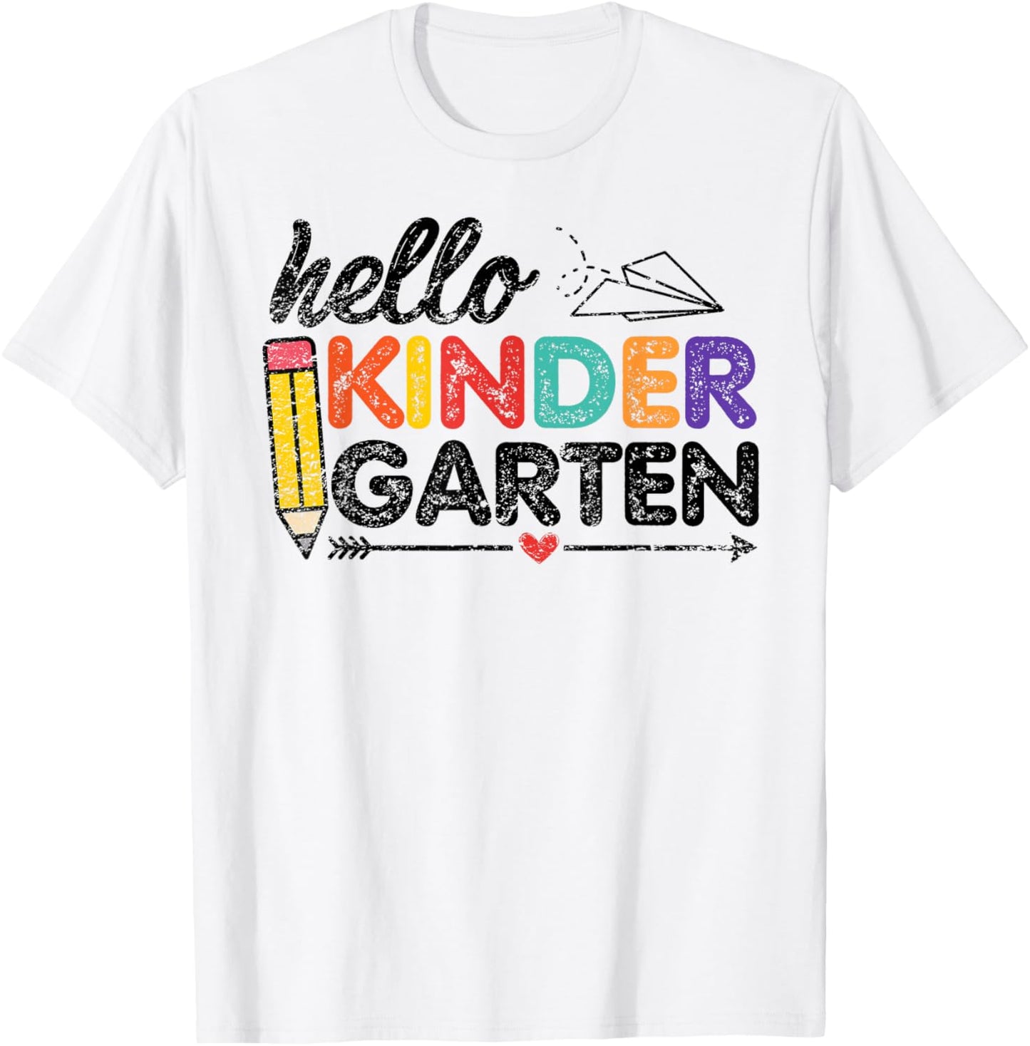 Cute Hello Kindergarten - Kids Teacher Back to School T-Shirt - T-Shirt | White