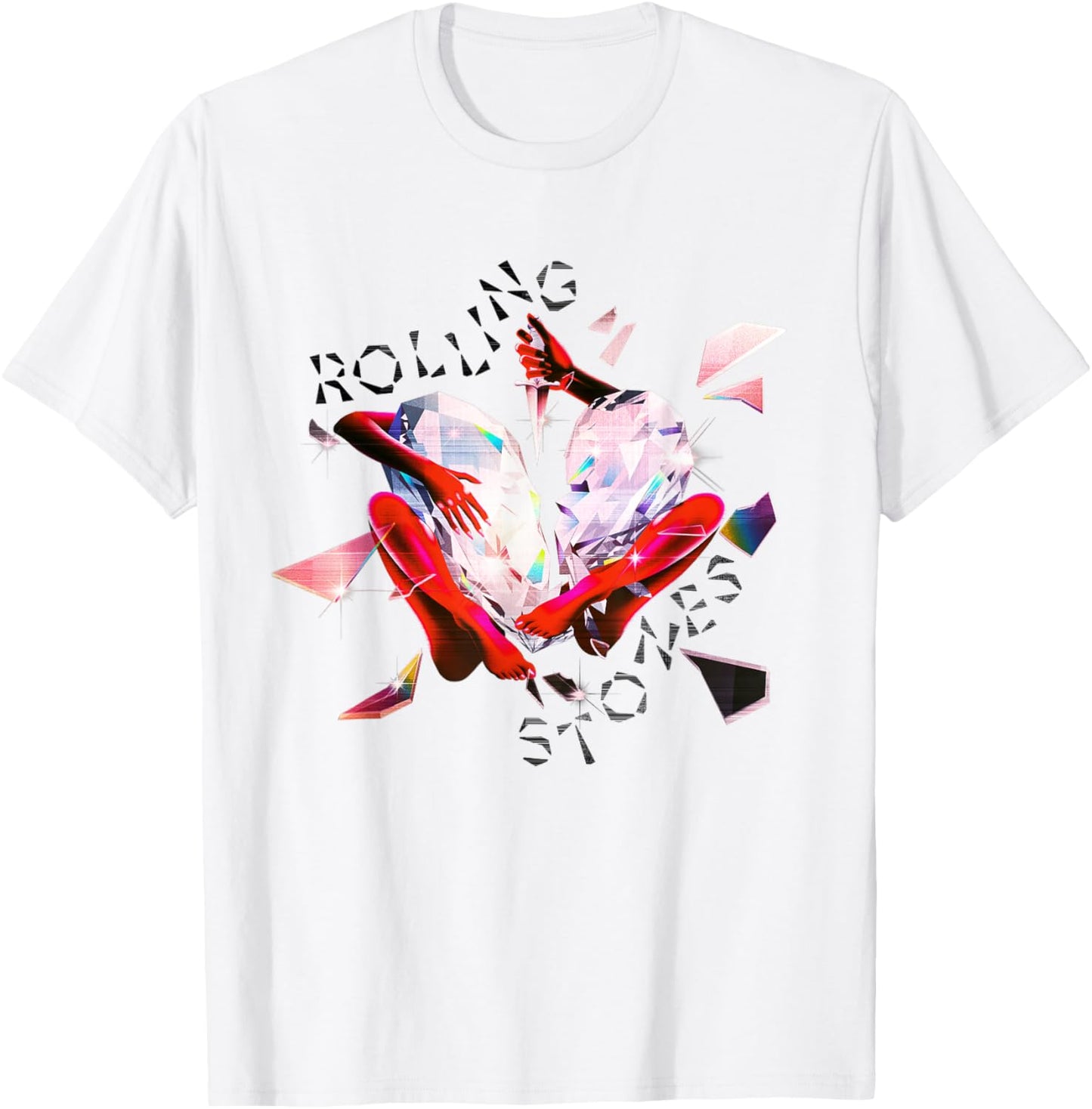 Official The Rolling Stones Exclusive Prism Heart T-Shirt - T-Shirt | White