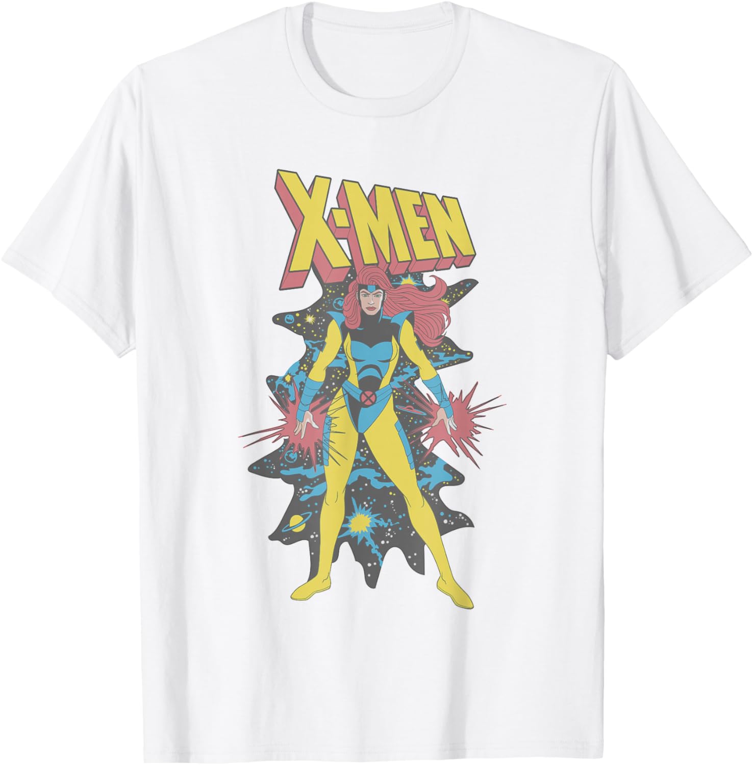 Marvel X-Men 90's TV Show Jean Grey Vintage Space Poster T-Shirt - T-Shirt | White