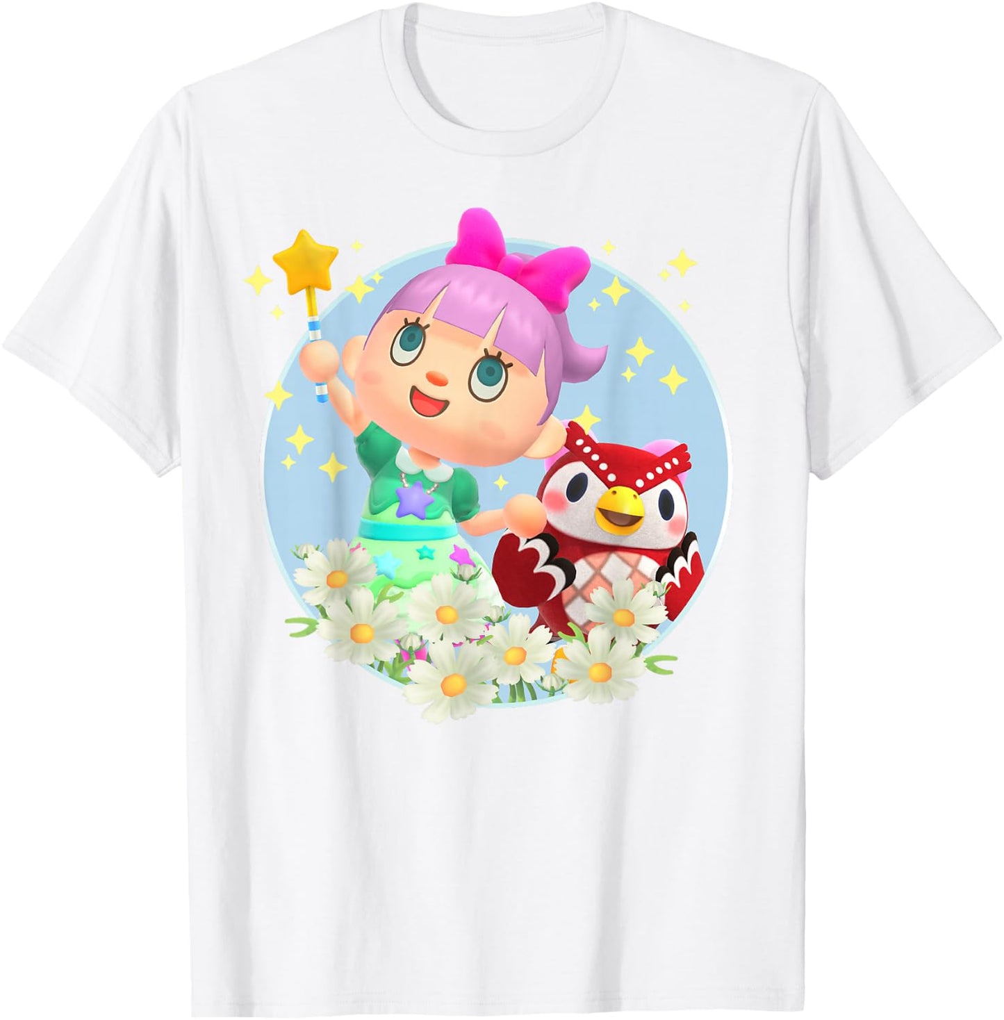 Animal Crossing: New Horizons Villager & Celeste Portrait T-Shirt - T-Shirt | White