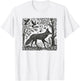 Folklore Forest Fox Lino Print T-Shirt - T-Shirt | White