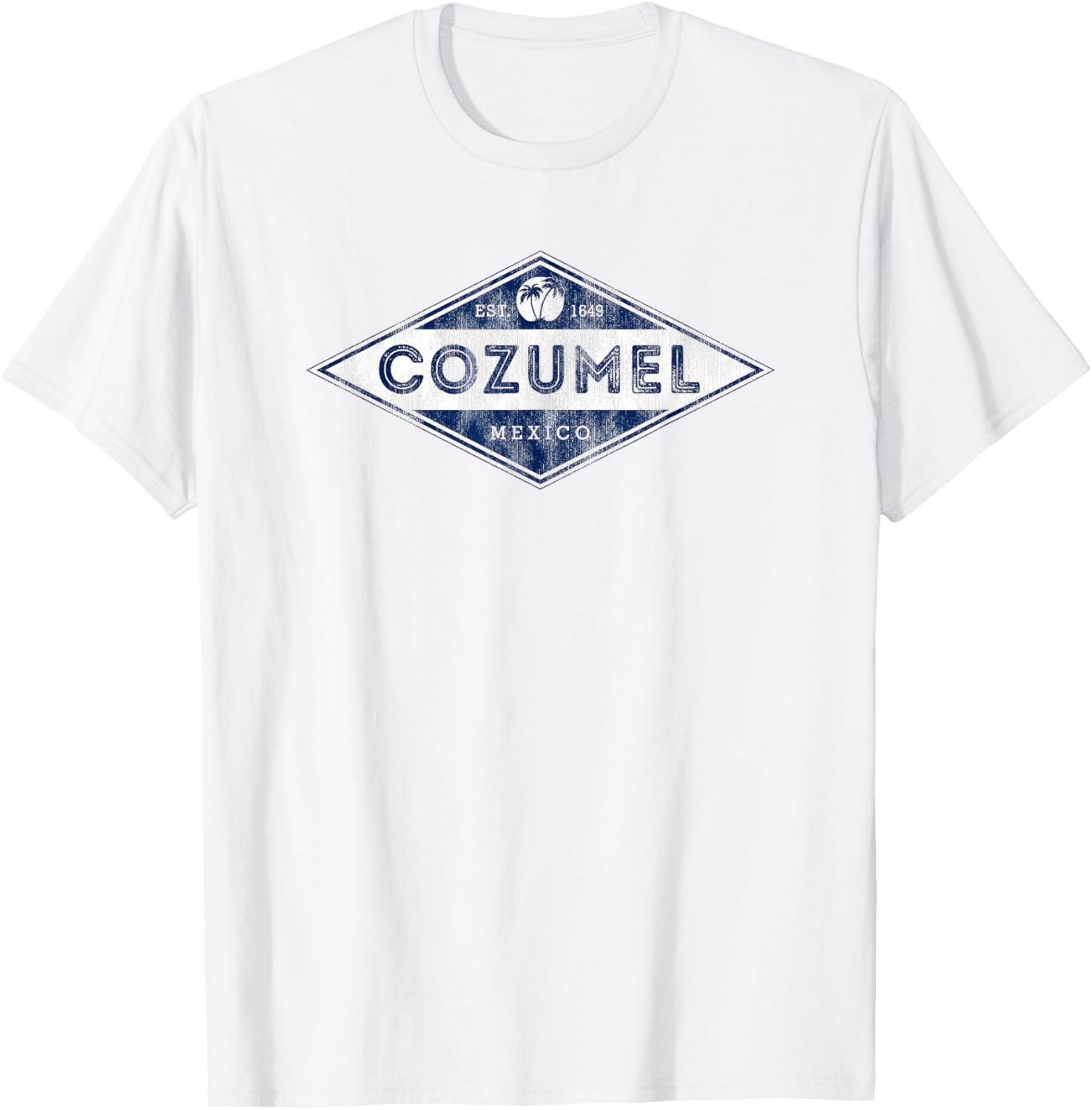 Cozumel Mexico Throwback Badge Cruise Souvenir T-Shirt - T-Shirt | White