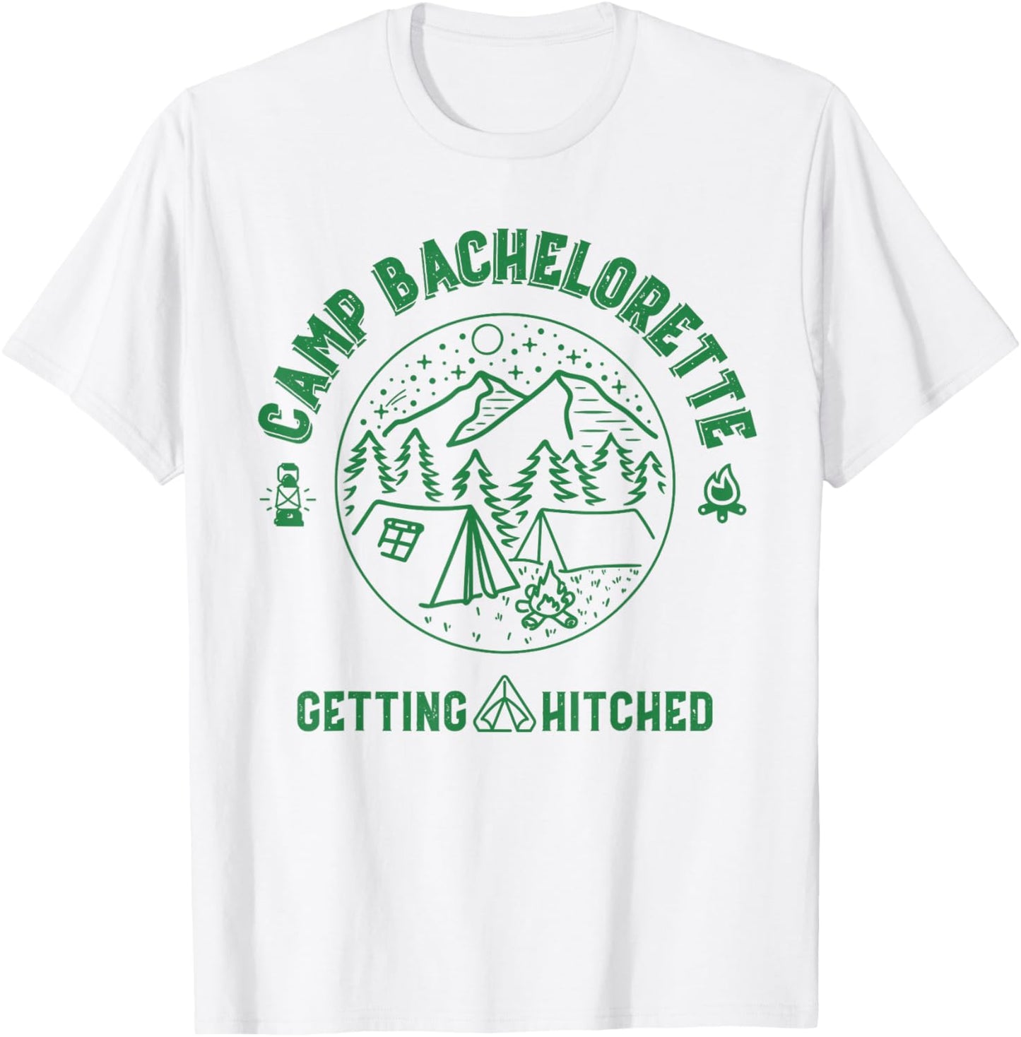 Camp Bachelorette Getting Hitched Bride Party Matching Gift T-Shirt - T-Shirt | White