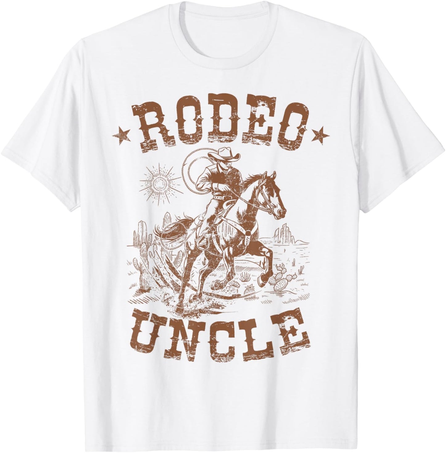 Rodeo Uncle Western Cowboy Family Matching Father's Day T-Shirt - T-Shirt | White