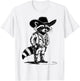 Vintage Raccoon Cowboy Country Graphic Western Men Women , grey, S T-Shirt - T-Shirt | White