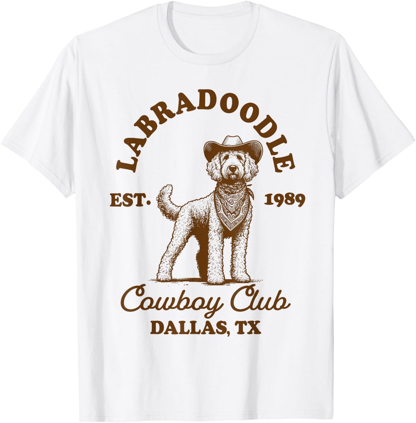 Labradoodle Mom Western Howdy Labradoodle Cowboys Club T-Shirt - T-Shirt | White
