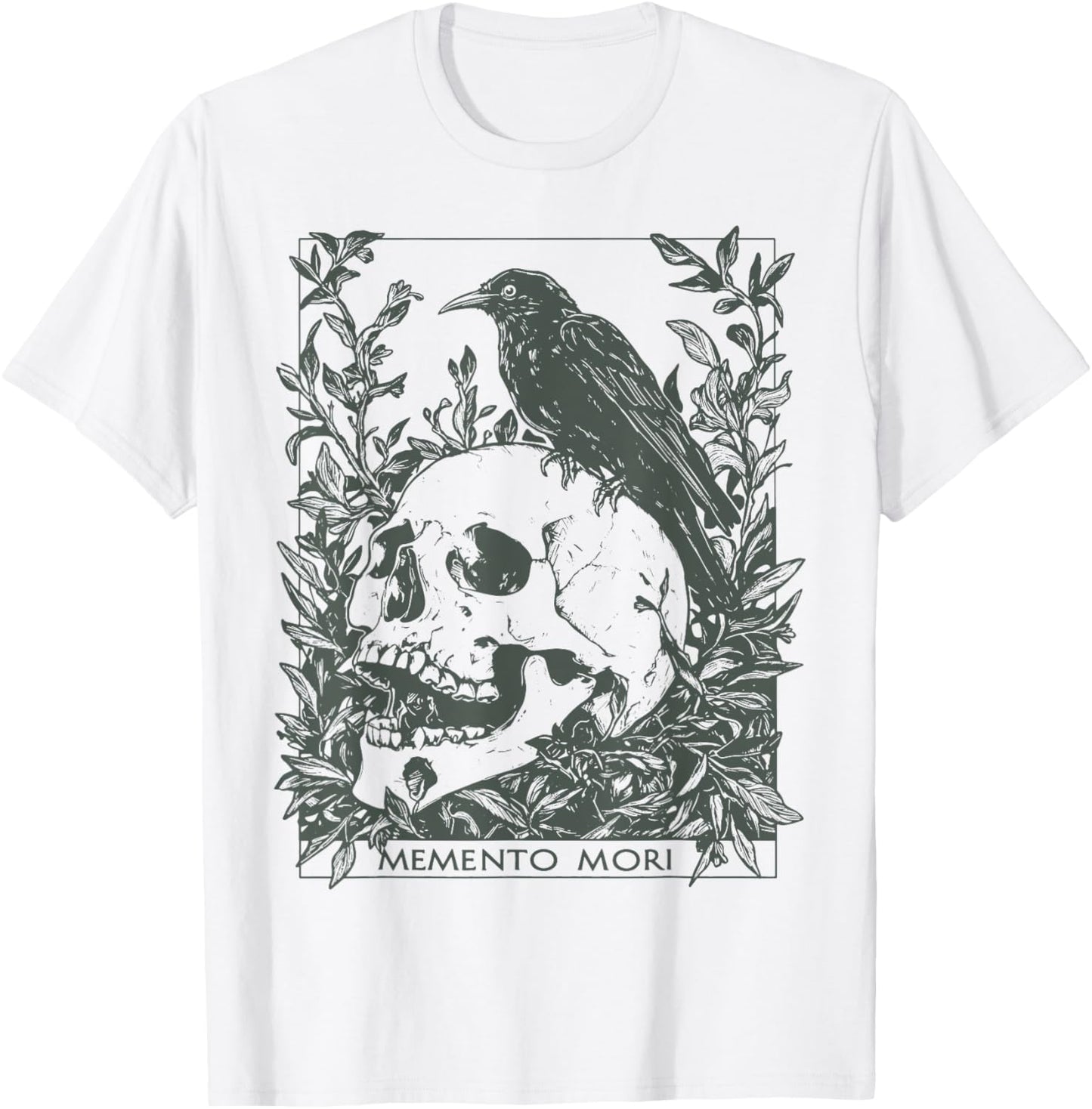 Memento Mori Vanitas Goth Gothic Dark Academia Occult Skull T-Shirt - T-Shirt | White