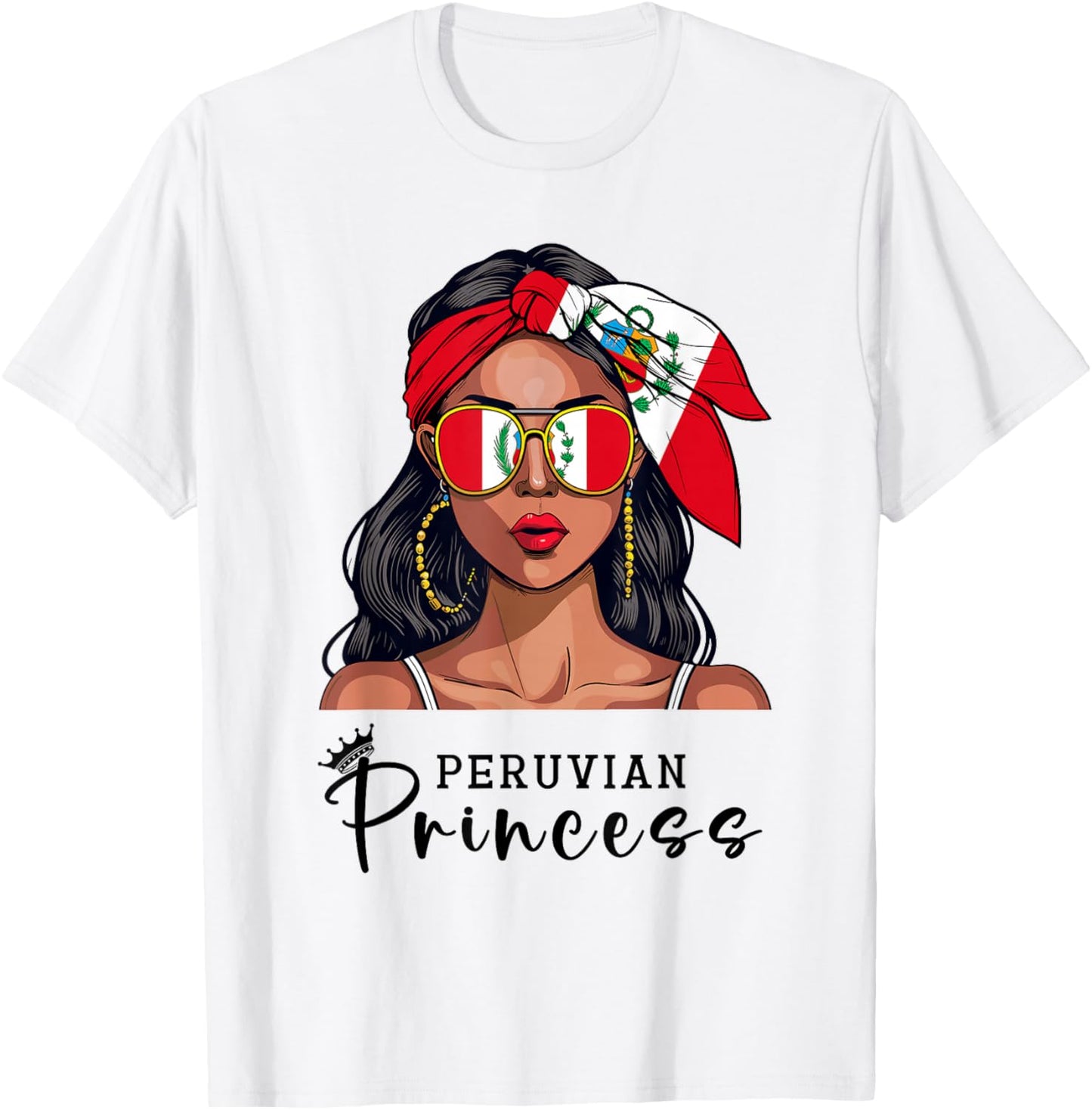 Peruvian Souvenirs Products Woman Flag Princess Peru T-Shirt - T-Shirt | White