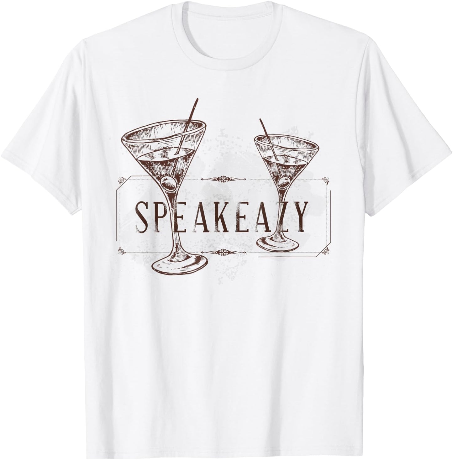 SPEAKEAZY Speakeasy Martini Olive Vodka T-Shirt - T-Shirt | White