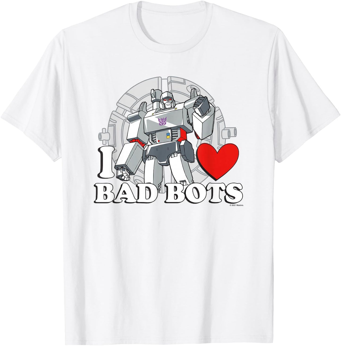 Transformers Valentine's Day Megatron I Heart Bad Bots T-Shirt - T-Shirt | White