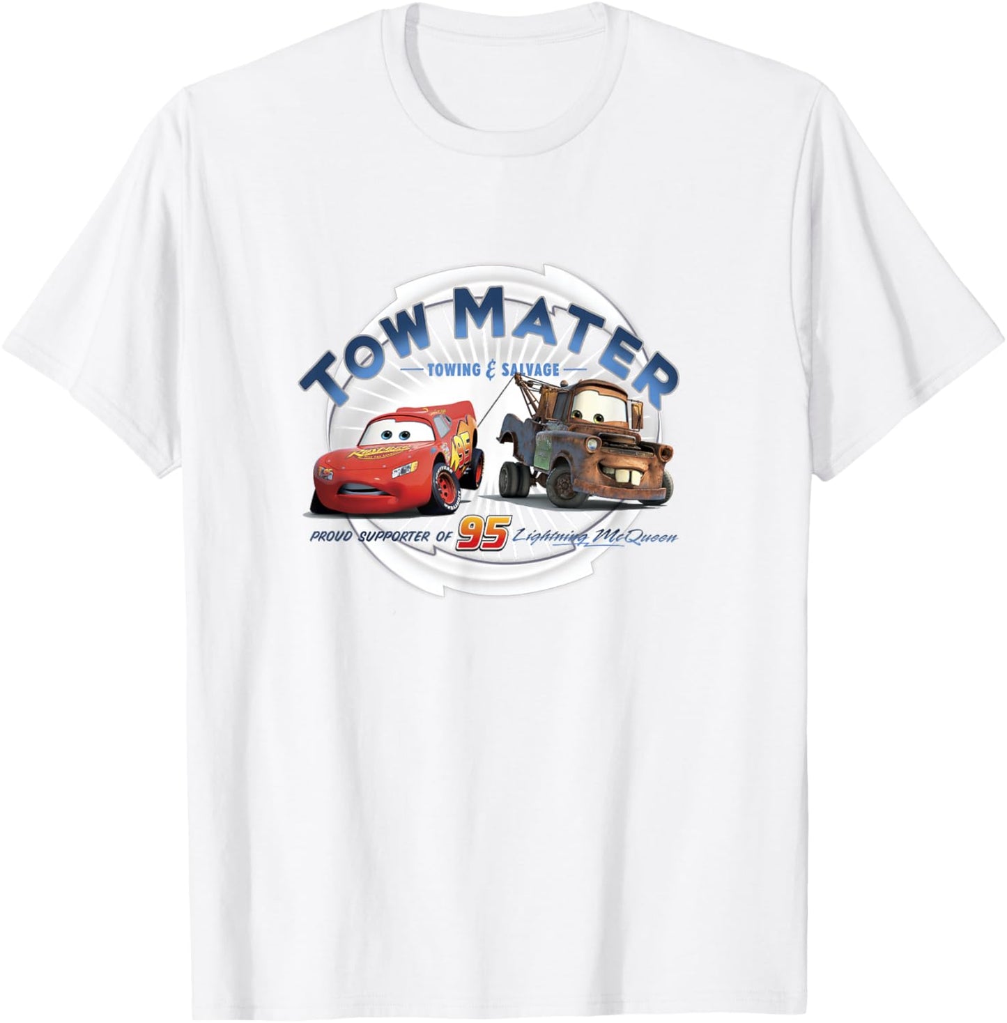 Disney Pixar Cars Tow Mater Towing & Salvage Buddies Shot V2 T-Shirt - T-Shirt | White