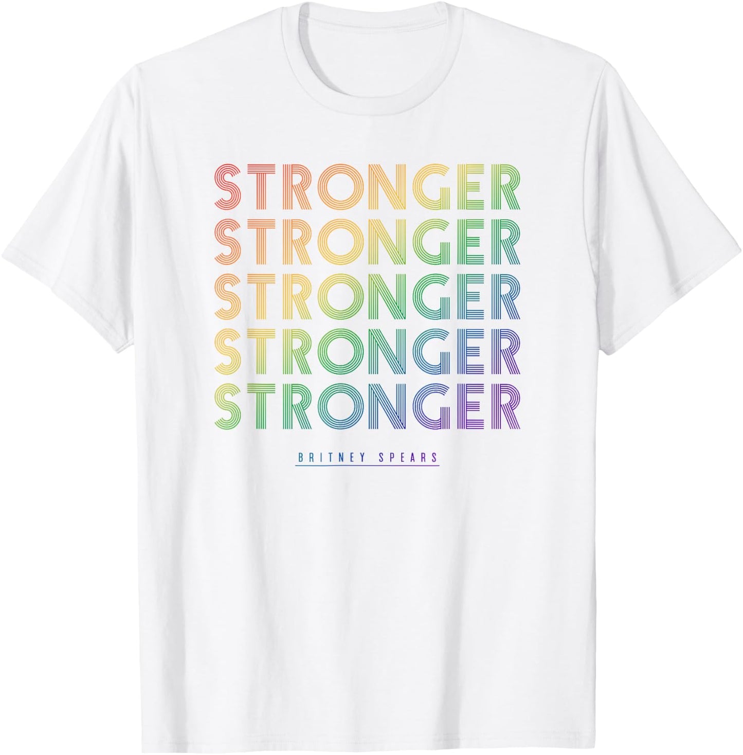 Britney Spears - Stronger (Rainbow) T-Shirt - T-Shirt | White
