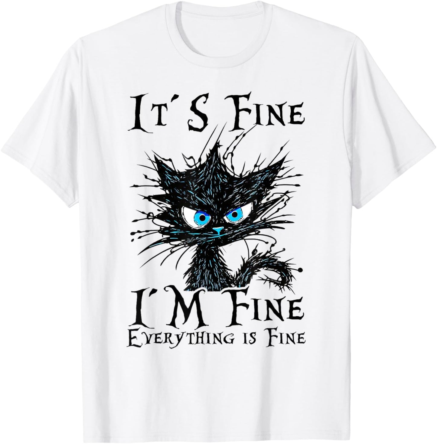 Funny Black Cat Women's T-Shirt - T-Shirt | White