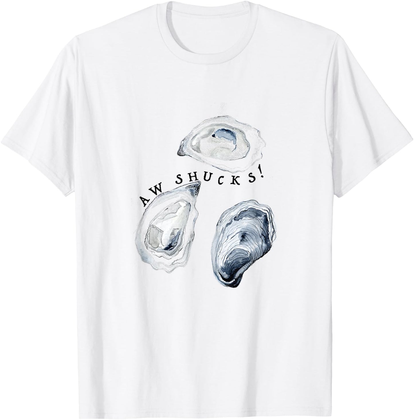 Aw Shucks Cute Funny Oyster , Kids, and Men T-Shirt - T-Shirt | White