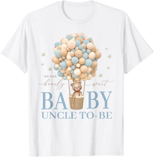 Uncle We Can Bearly Wait Baby Shower Bear Family Matching T-Shirt - T-Shirt | White