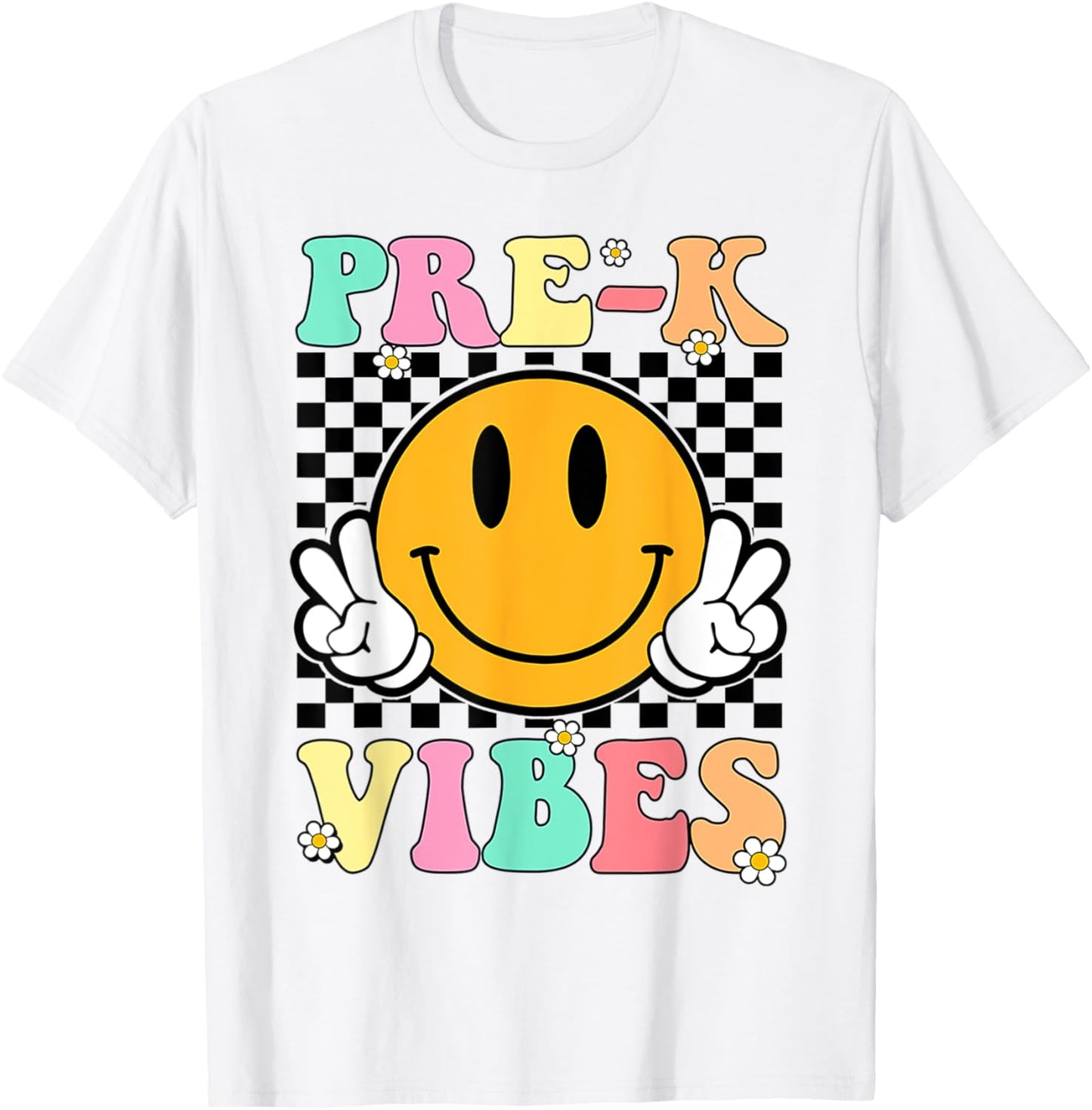 Pre-K Vibes Back To School First Day Teachers Kids T-Shirt - T-Shirt | White