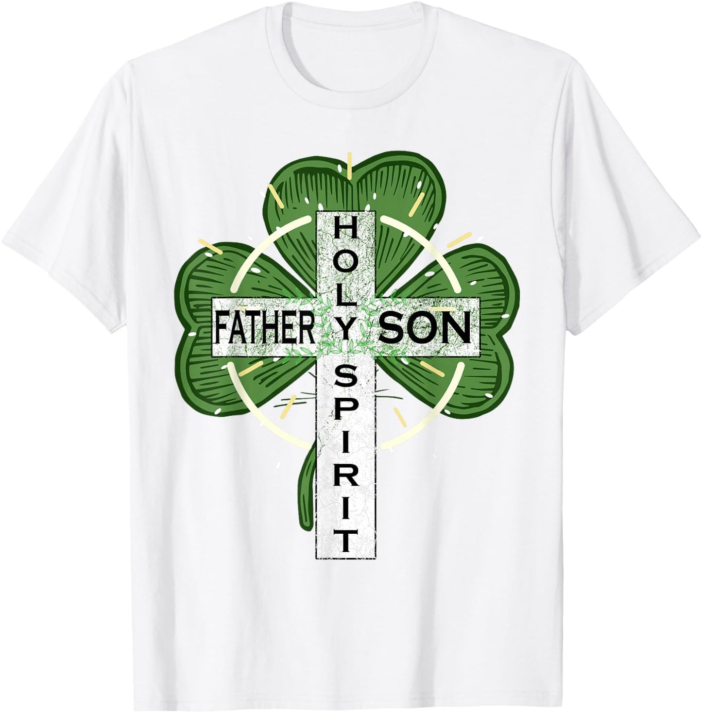 Irish Shamrock St Patricks Day Father Son Spirit Religious T-Shirt - T-Shirt | White