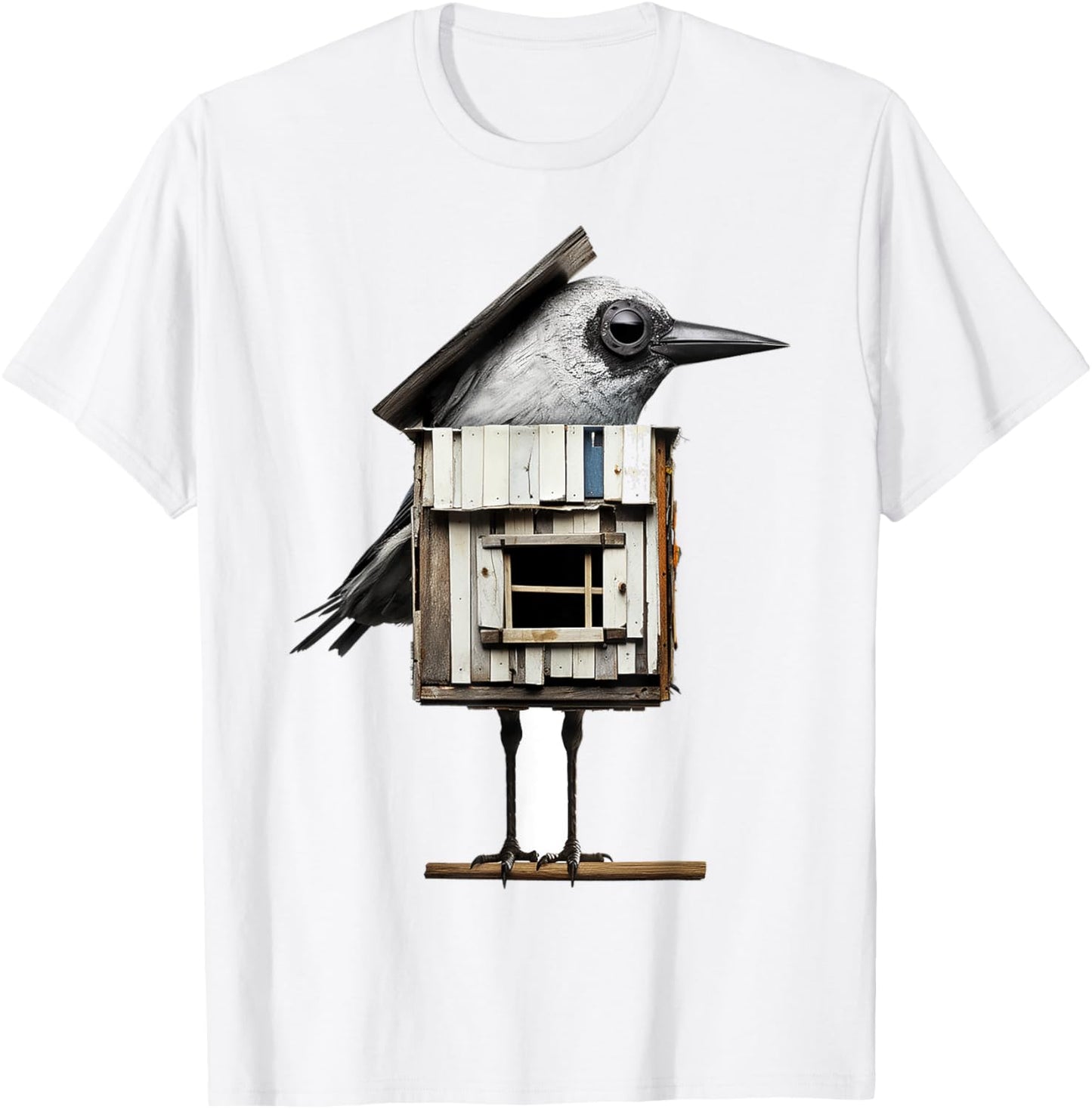 Bird Drawing Art Sculpture Animal Graphic Bird T-Shirt - T-Shirt | White