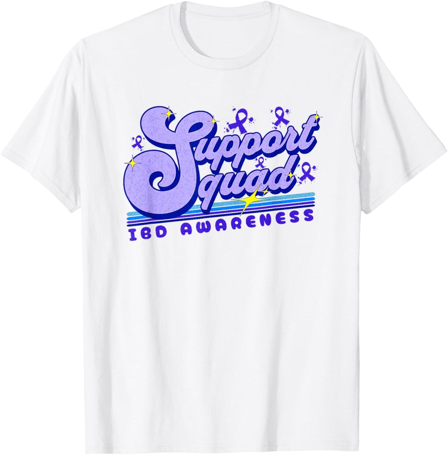 Inflammatory Bowel Disease Support Squad Awareness Ribbon T-Shirt - T-Shirt | White