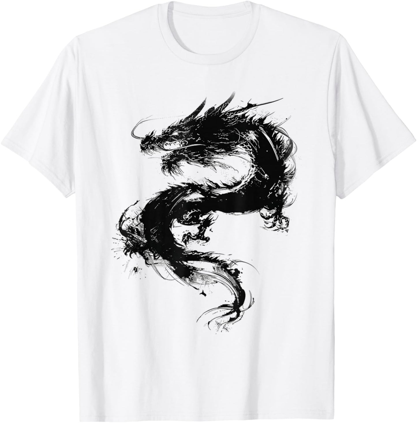 Dragon Abstrait Motif Dessin Art Animal Dragon T-Shirt - T-Shirt | White