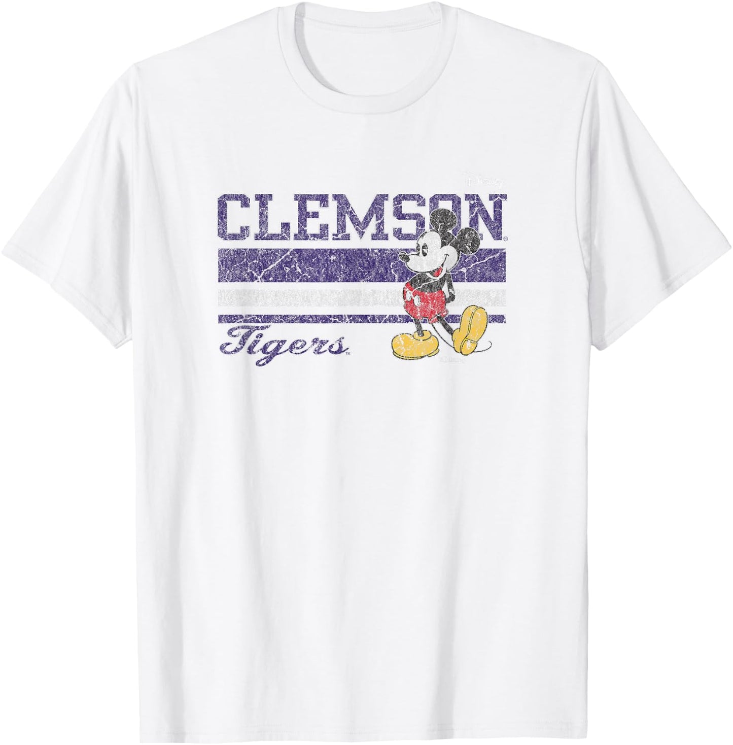 Clemson Tigers Mickey Mouse Vintage Orange T-Shirt - T-Shirt | White