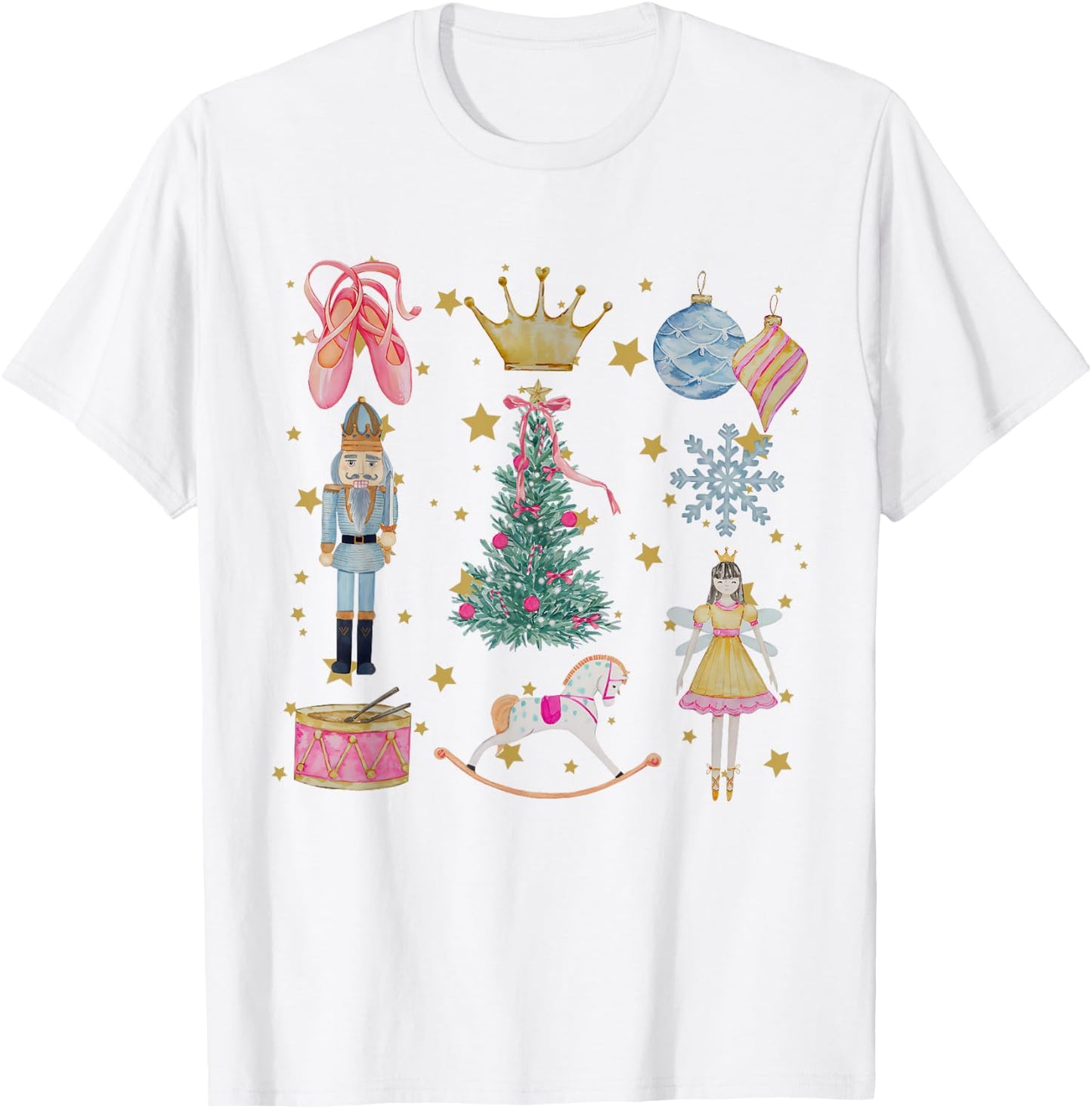 Nutcracker Coquette Christmas Sugar Plum Fairy Holiday Party T-Shirt - T-Shirt | White